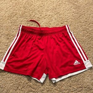 Red Adidas shorts